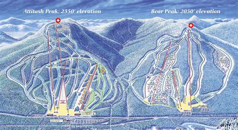 Attitash ski area - Attitash Mountain Resort (and Bear Peak) 775 US Route 302 Bartlett, NH, 03812 Phone: 603-374-2600. Classic ski area with trails for all abilities, and glades for experts. It is the sister ski area to Wildcat Mountain. The Abenaki terrain park is on Bear Peak. Easily reached from the Abenaki lift mid-station.